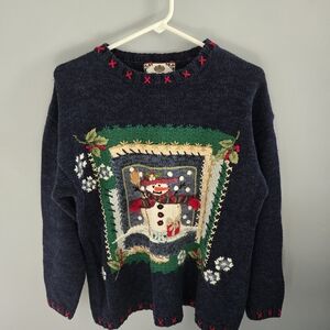 Tiara Festive Knit Sweater with Colorful Patterns